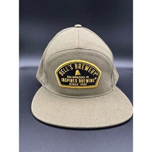 Bells Brewery Inspired Brewing 7-Panel Hat Brist Mfg Olive Green Snapback Cap